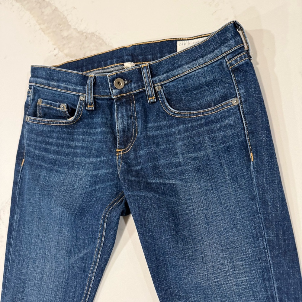 rag & bone Women's Skinny Jeans - Dark Blue - Picture 4 of 11